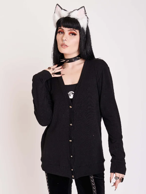 Weekend Savings Sensation Skull Button Cardigan