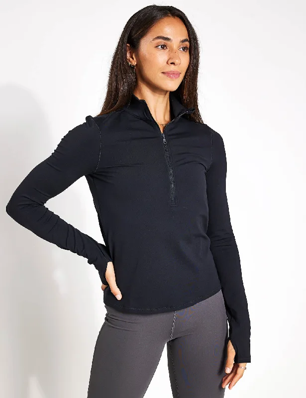 Major Deal ReSet Mock Neck Half Zip - Black