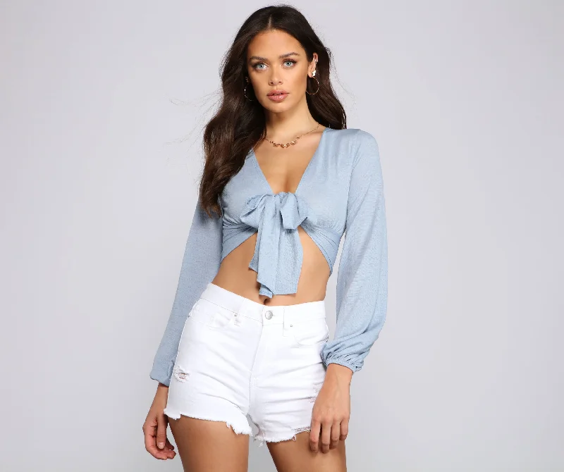 Half Price Style Glowup Tie Front Top