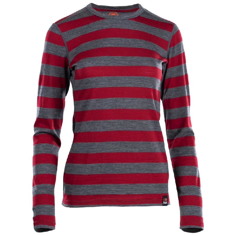 Midnight Sale Womens Merino 180 Long Sleeve Crew (Smoke/Red)