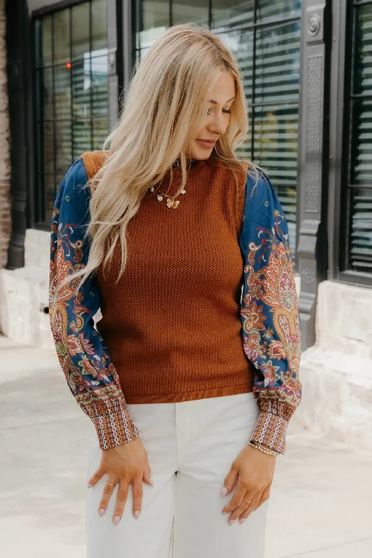 Special Offer Aleena Paisley Sweater Vest Top - Final Sale 30% off in cart