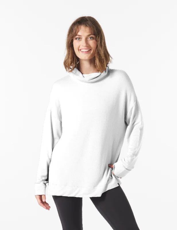 Weekend Discounts to Enjoy Scarf Neck Tunic: White