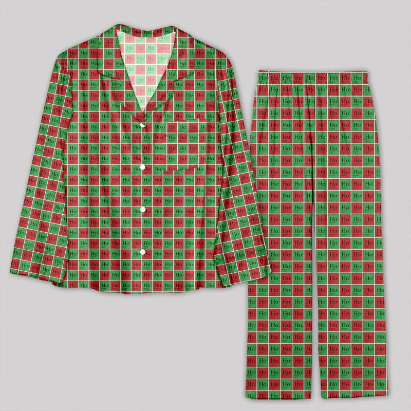 Christmas HO Lattice Pajamas Set