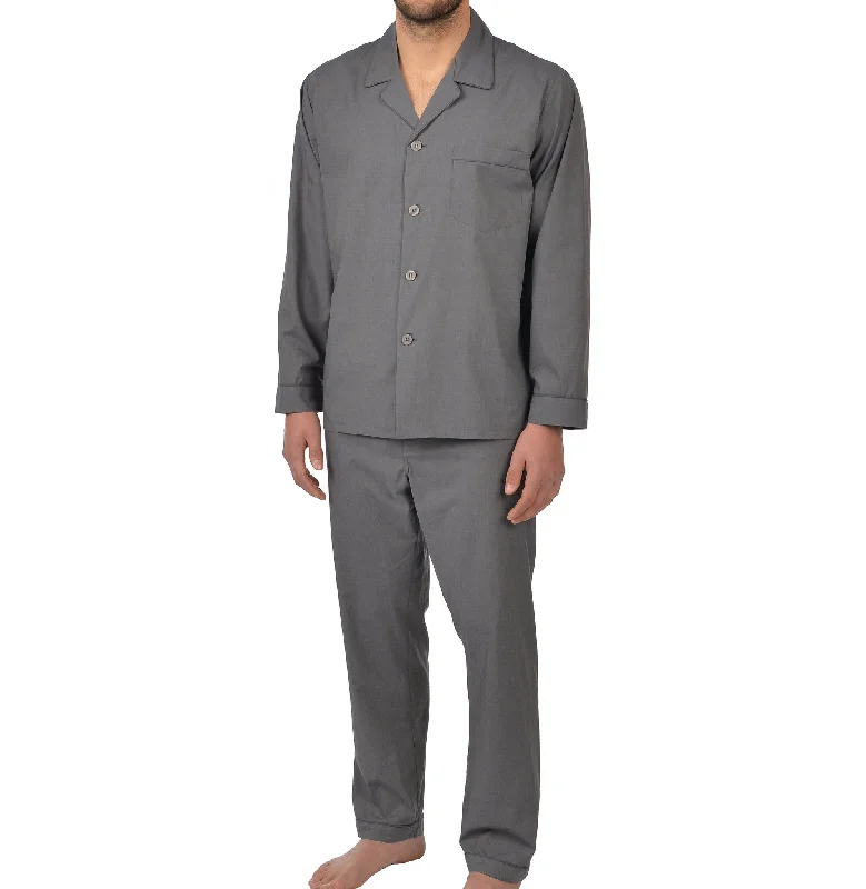 Cotton Long Sleeve Pajama in Charcoal