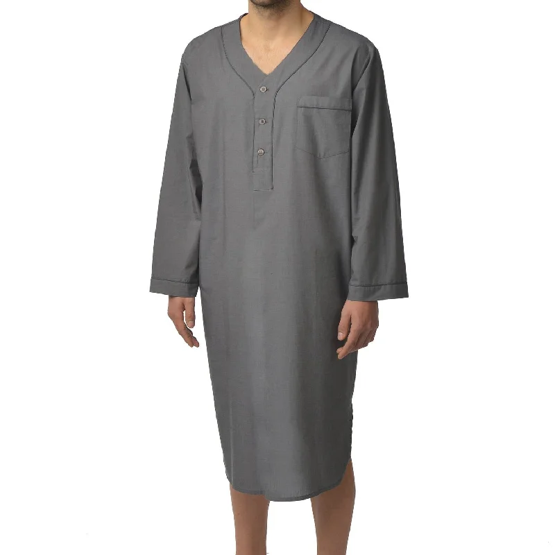 Cotton Nightshirt In Charcoal