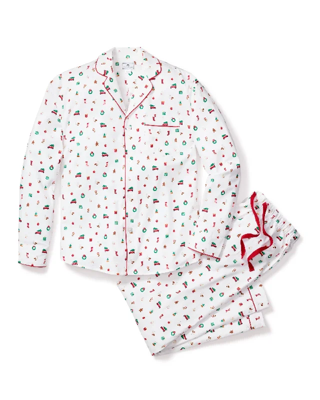 Men's Twill Pajama Set in Winter Nostalgia