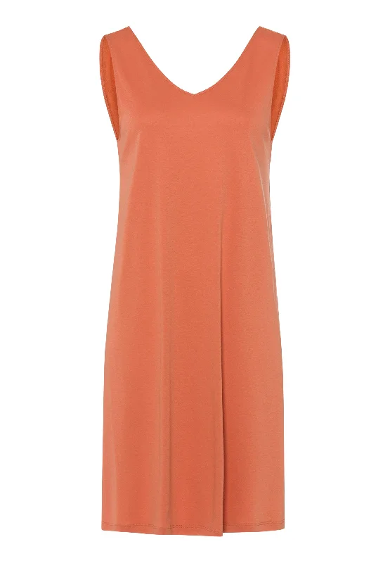 Emma Silk Accented Cotton Tank Nightgown | Apricot Brandy 74920-2294