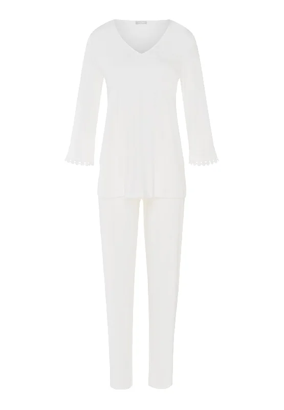 Rosa Embroidered Cotton Pajama Set | Off White 74934-102