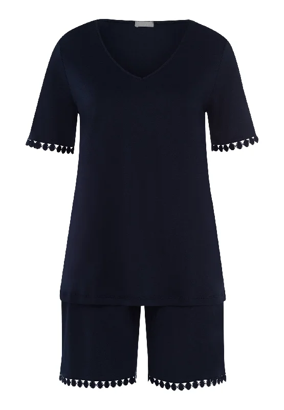 Rosa Embroidered Short Pajama Set | Deep Navy 74935-1610