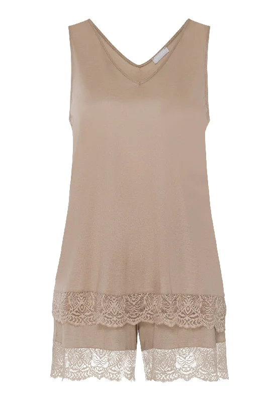 Josephine Soft Lace Trim Short Pajama Set | Deep Taupe 74939-2828