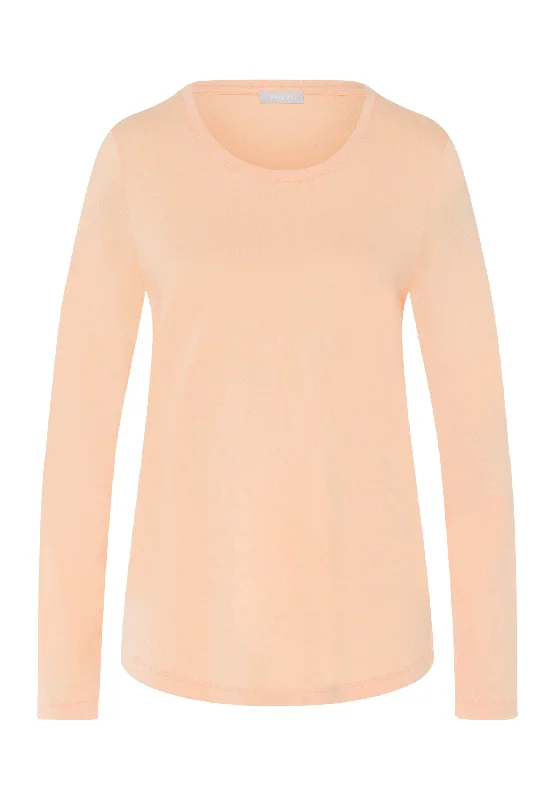 Sleep And Lounge Relaxed Round Neck Top | Peach Nougat 77844-2274