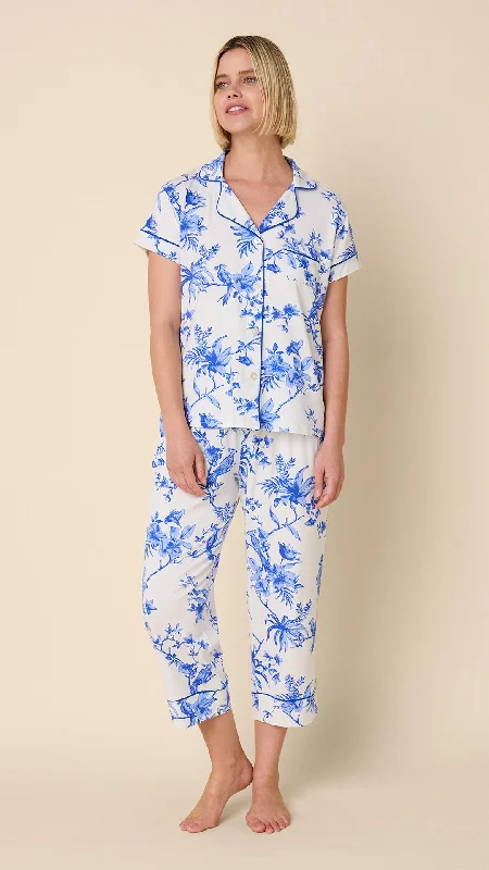 Bluebird Blossom Pima Knit Capri Set