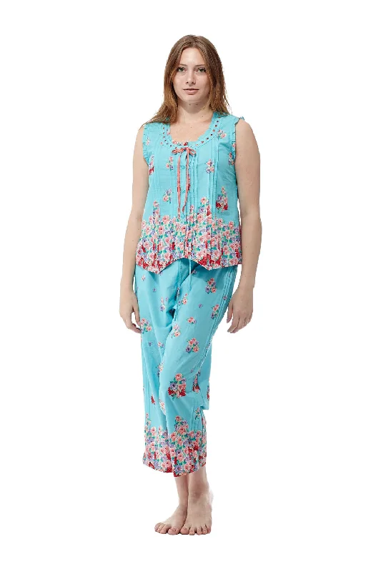 100% Cotton Sleeveless Floral PJs