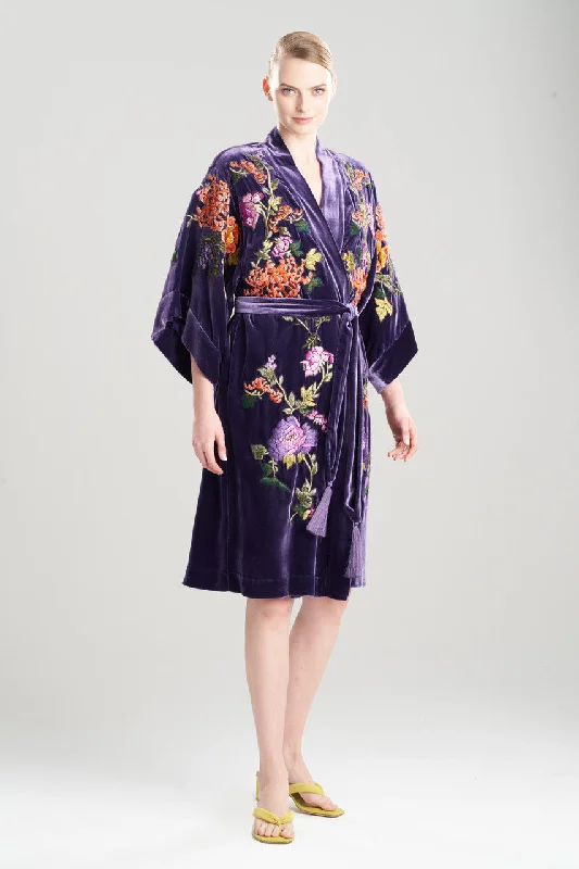 Couture Velvet Embellished Short Robe