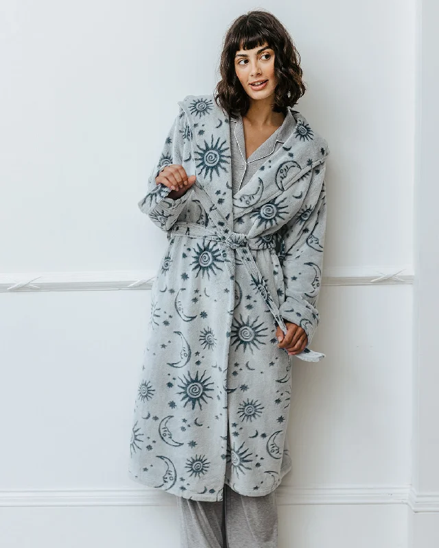 Fleece Burnout Celestial Sky Dressing Gown