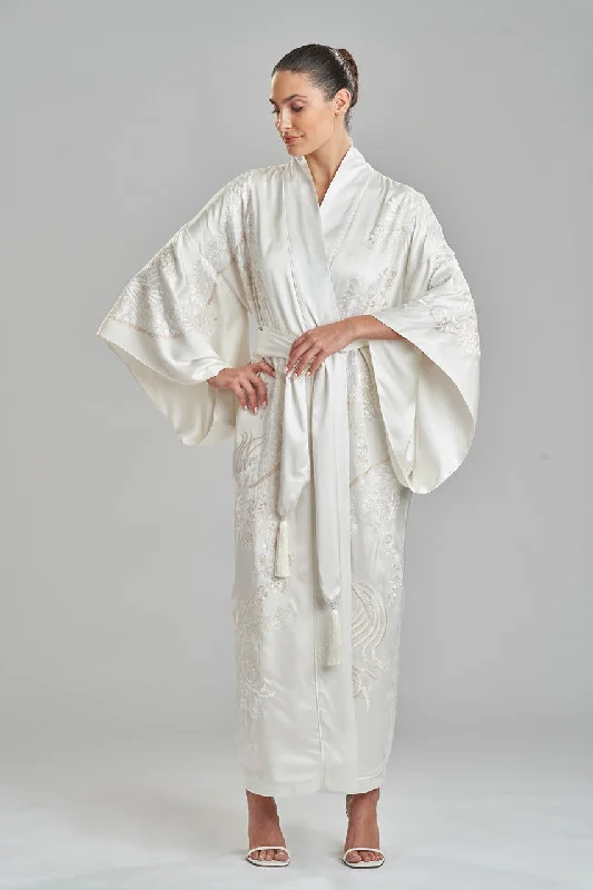 Key Essentials Embroidered Silk Robe