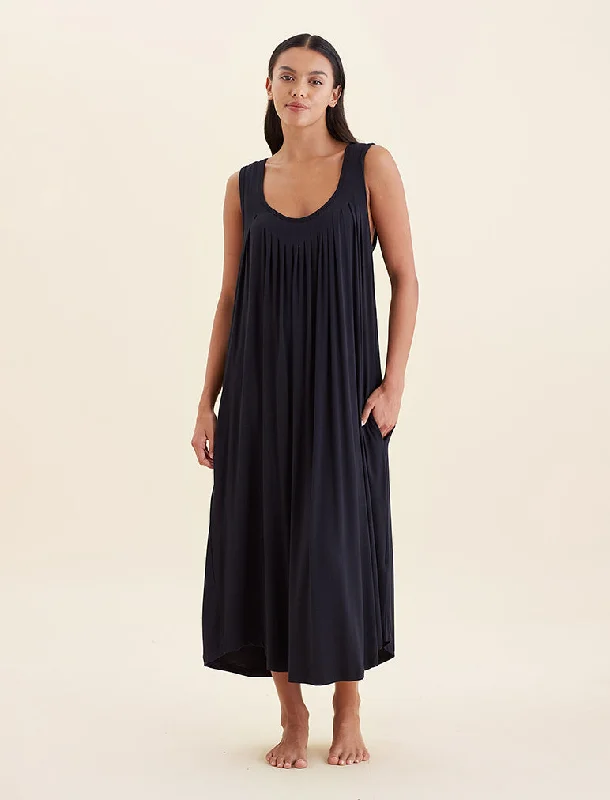 Kate Modal Soft Pleat Front Maxi Nightgown