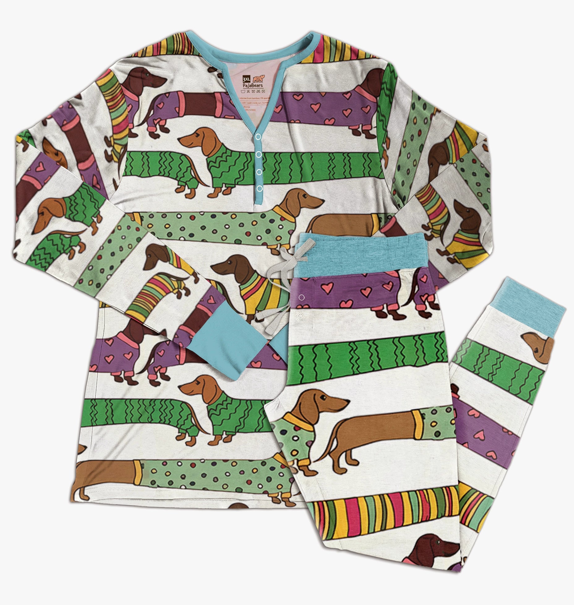 Pajabear Pajama Sets Cute Dachshunds