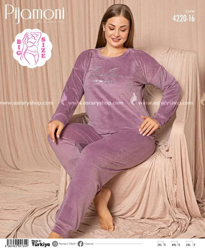 Special Size Long Velvet Pajamas 4220-16