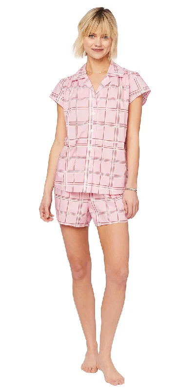 Pajama Short Set - Pink Check