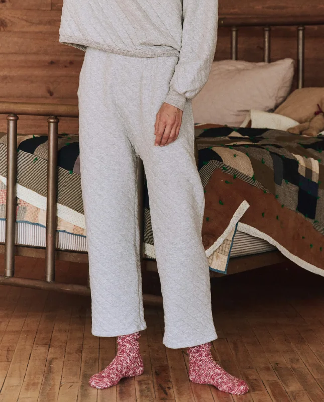 The Quilted Pajama Pant. -- Heather Grey