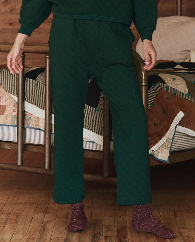 The Quilted Pajama Pant. -- Pine