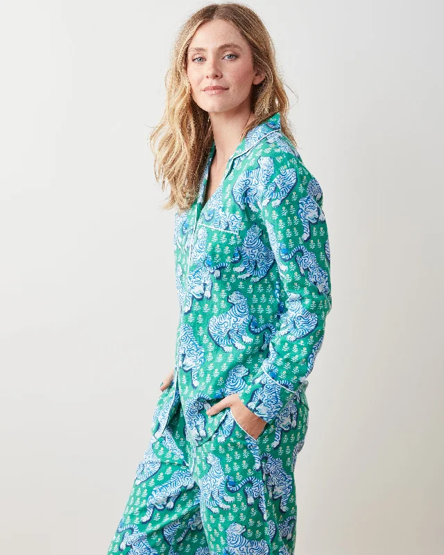 Tiger Queen - Flannel Long PJ Set - Jade