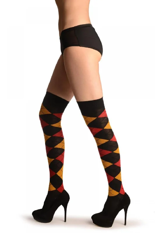 Argyle Yellow, Red & Black