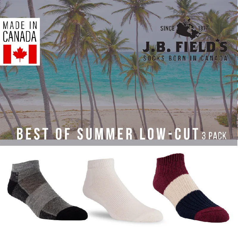 3 PAIR - Best of J.B. Field's Summer Low-cut Ankle Socks (Assorted)