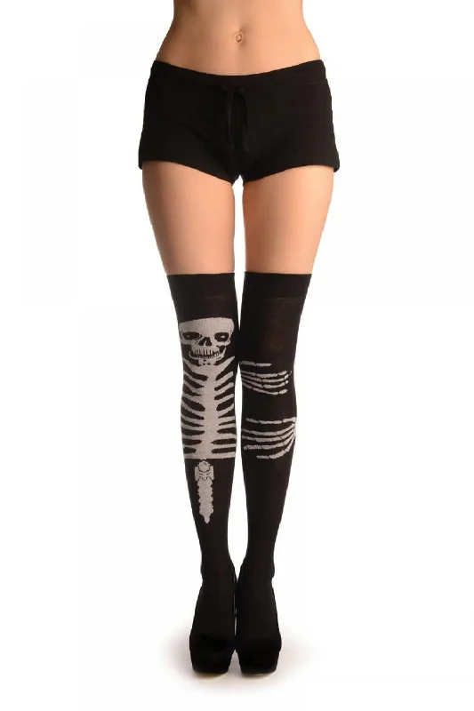 Black With Cute Hugging Skeleton (Halloween)