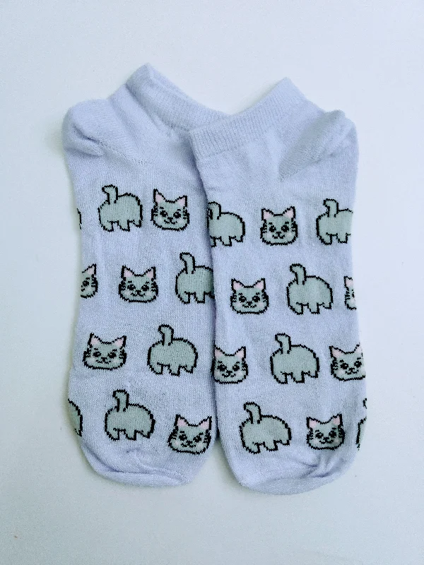 Cat Head & Butt Ankle Socks