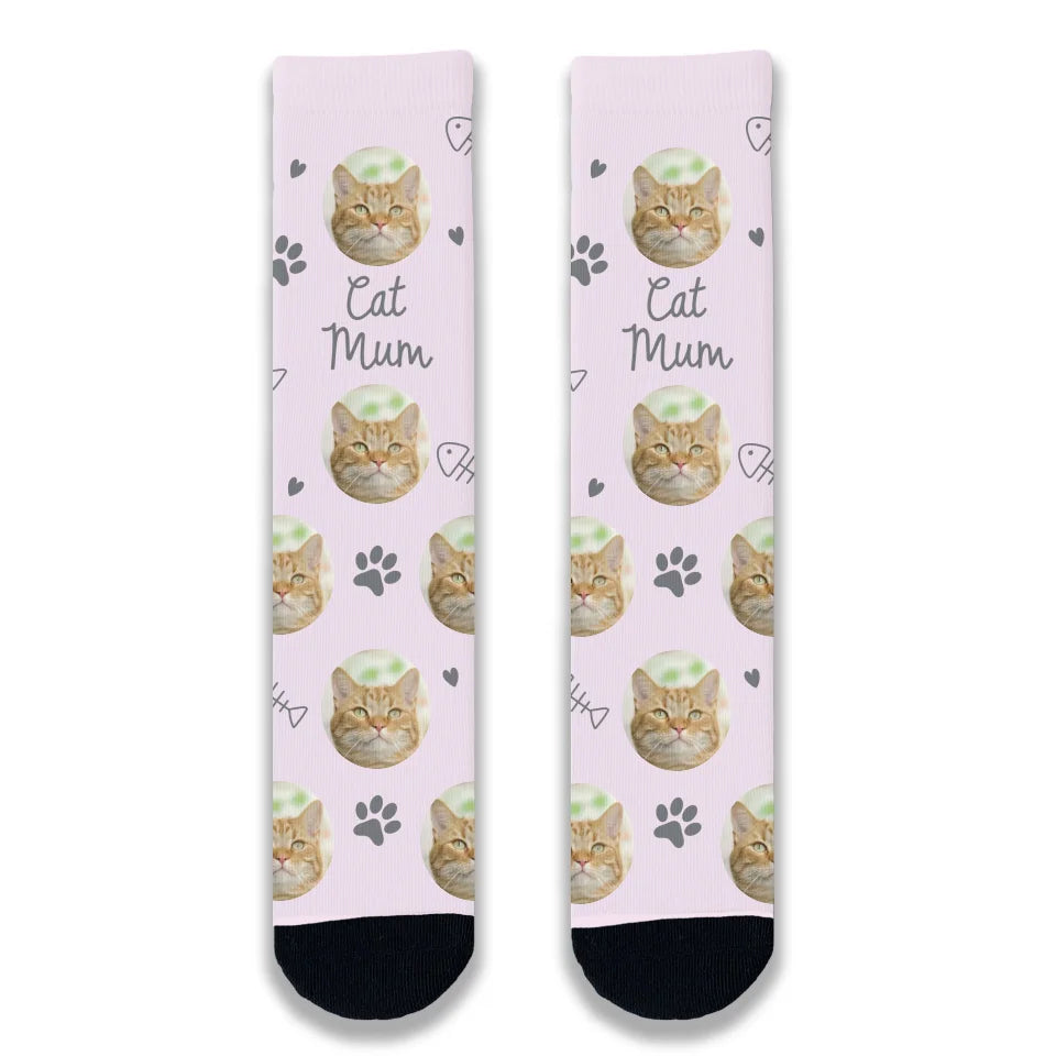 Cat Mum Personalised Socks