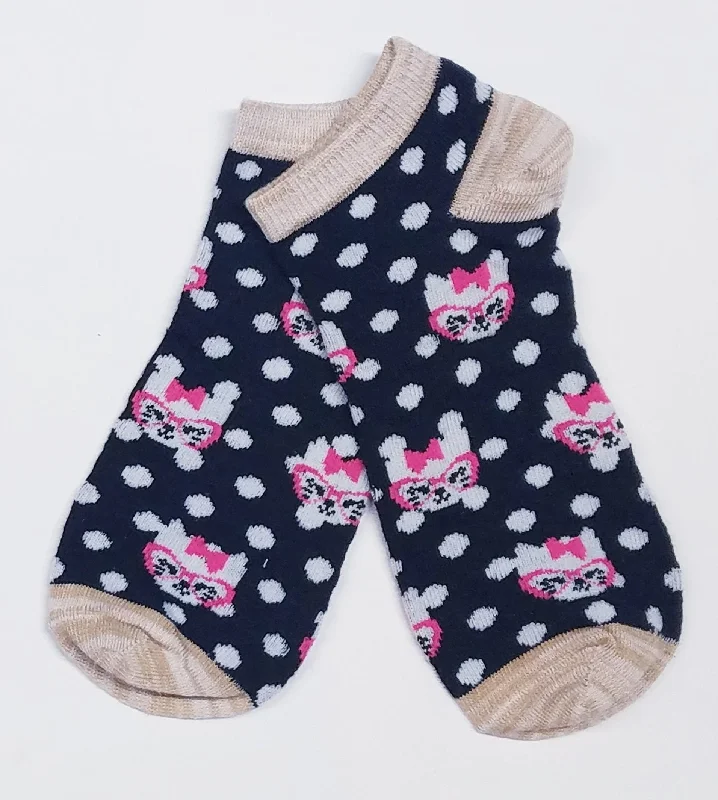 Cat Glasses Polka Dot Ankle Socks