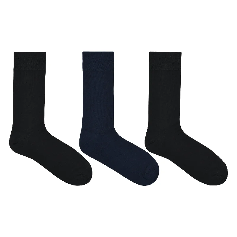 Special Offer Balenzia Men's Bamboo Crew Black, Navy | Pack of 4