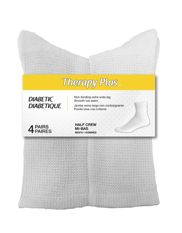 Therapy Plus™Diabetic Men's Non-Binding Mid Crew - 4 Pairs