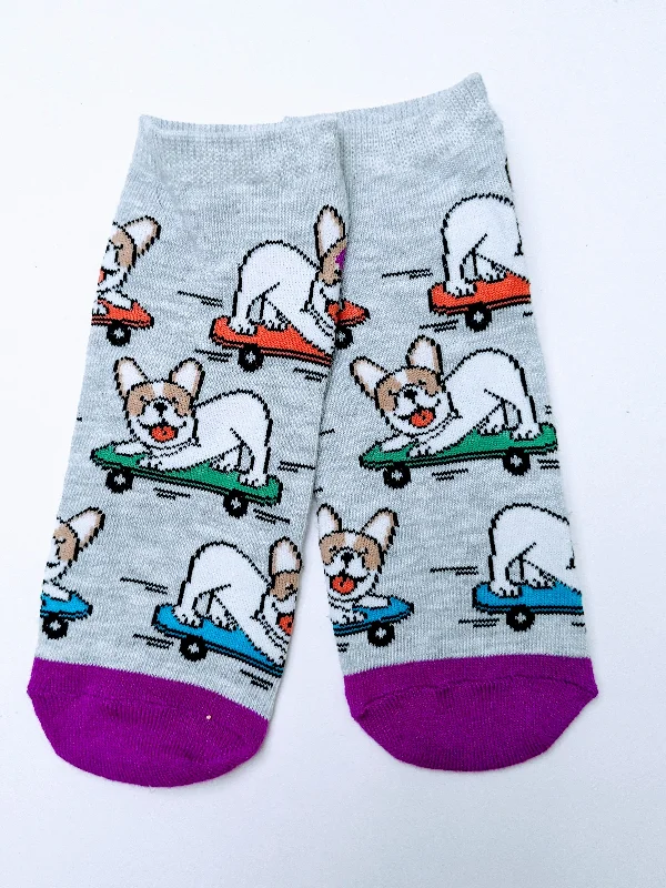 Dog Skateboard Ankle Sock