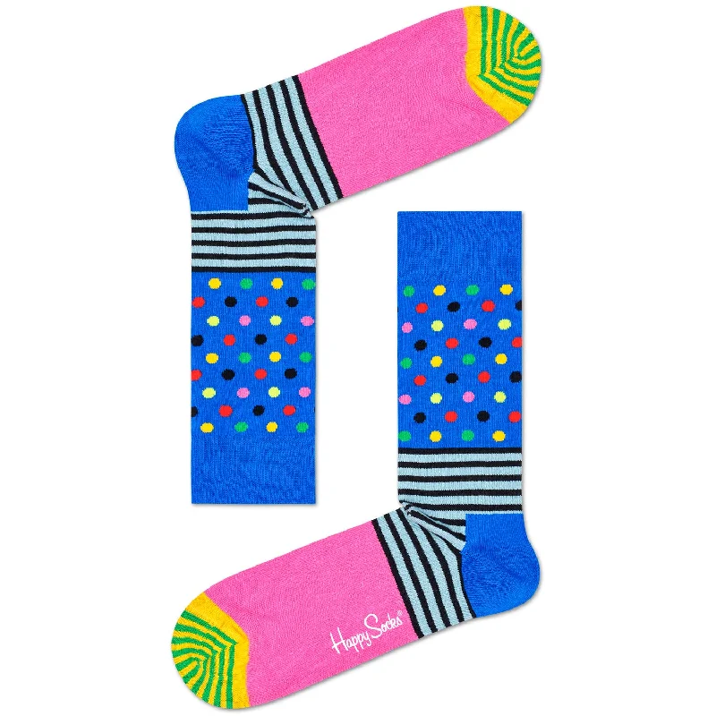 Happy Socks Women's Crew Socks - Stripes & Dots