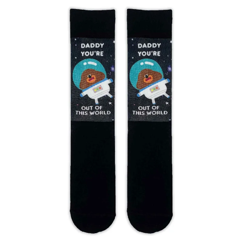 Hey Duggee "Daddy You're Out Of This World" Printed Adult Socks