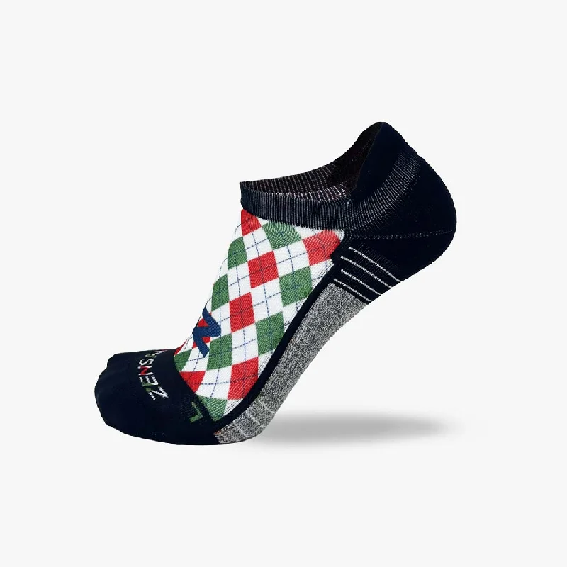 Holiday Argyle Running Socks (No Show)