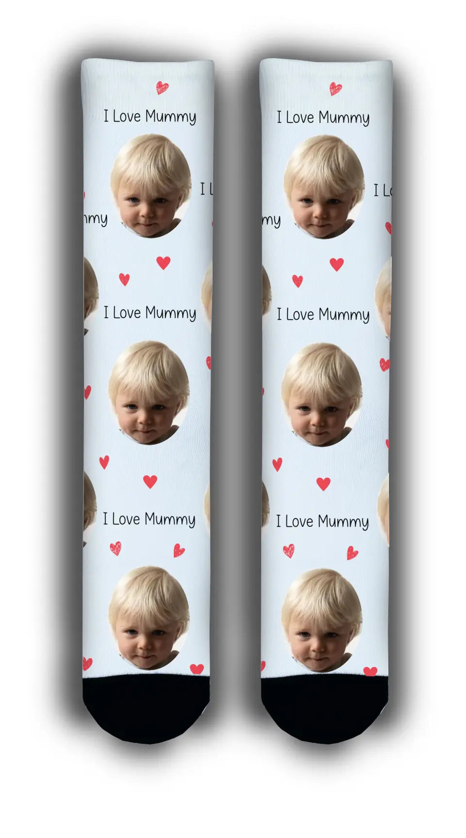 I Love Mummy Personalised Face Socks