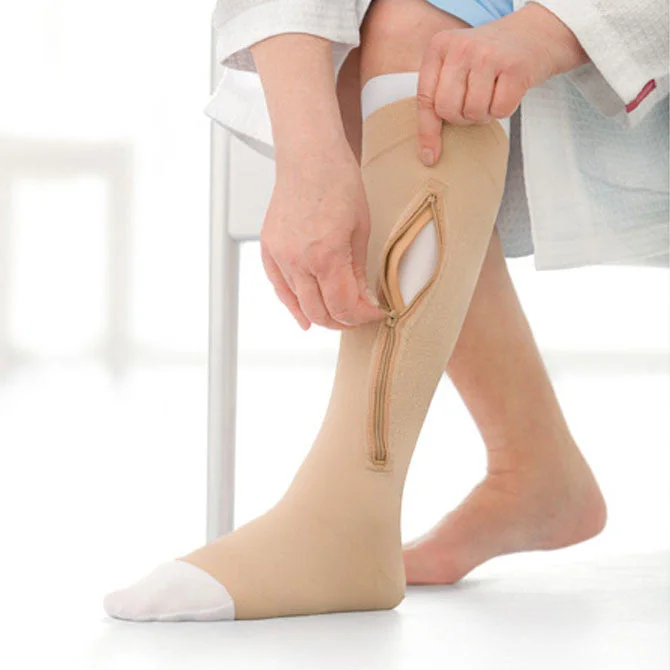 Jobst Ulcercare Stocking w/Left Zipper and Liners - 40 mmHg