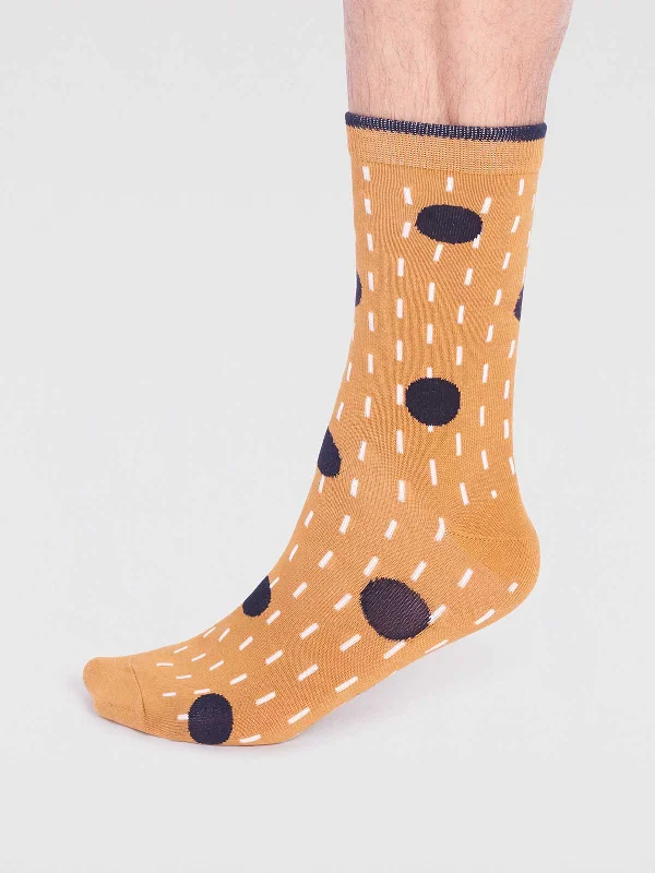 Leroy Bamboo Spot Socks - Mustard Yellow