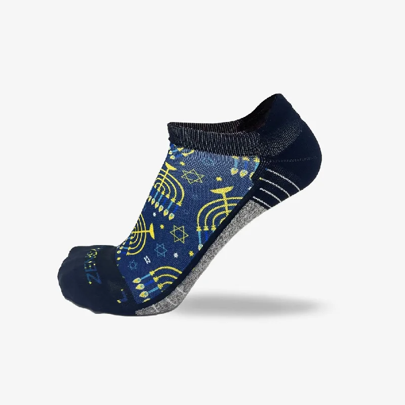 Menorahs and Stars Running Socks (No Show)