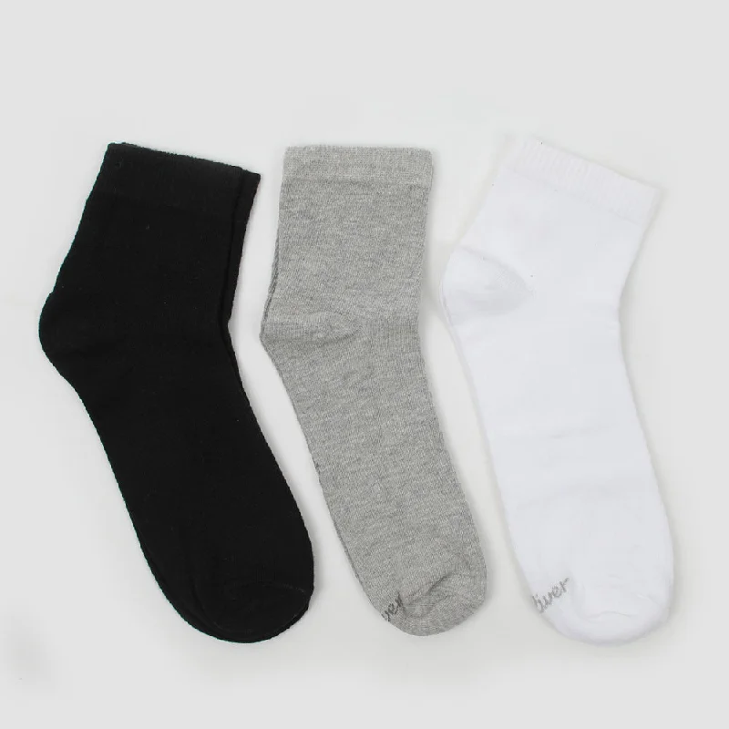 Men's Long Ankle Socks 3Pcs - Multi Color