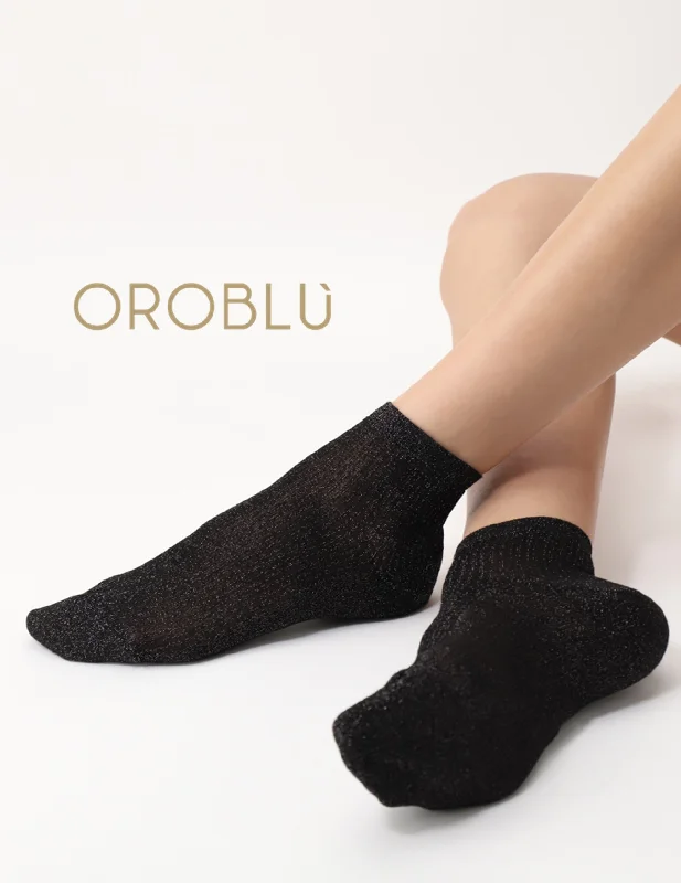 Oroblu Sale Glowing Ankle Socks Black VOBC67412