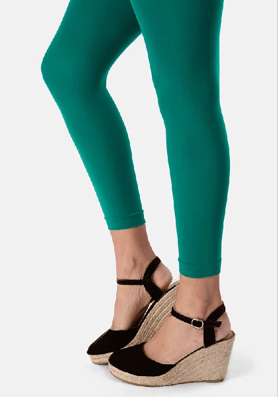 Premium 50 Denier Footless Tights Pine Green