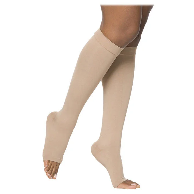 Sigvaris Essential 863 Opaque Open Toe Knee Highs - 30-40 mmHg