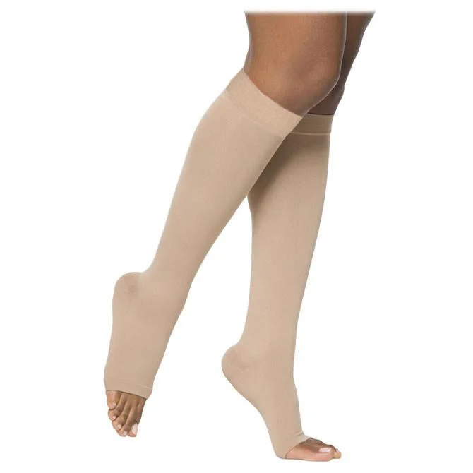 Sigvaris Essential 863 Opaque Open Toe Knee Highs w/Grip Top - 30-40 mmHg