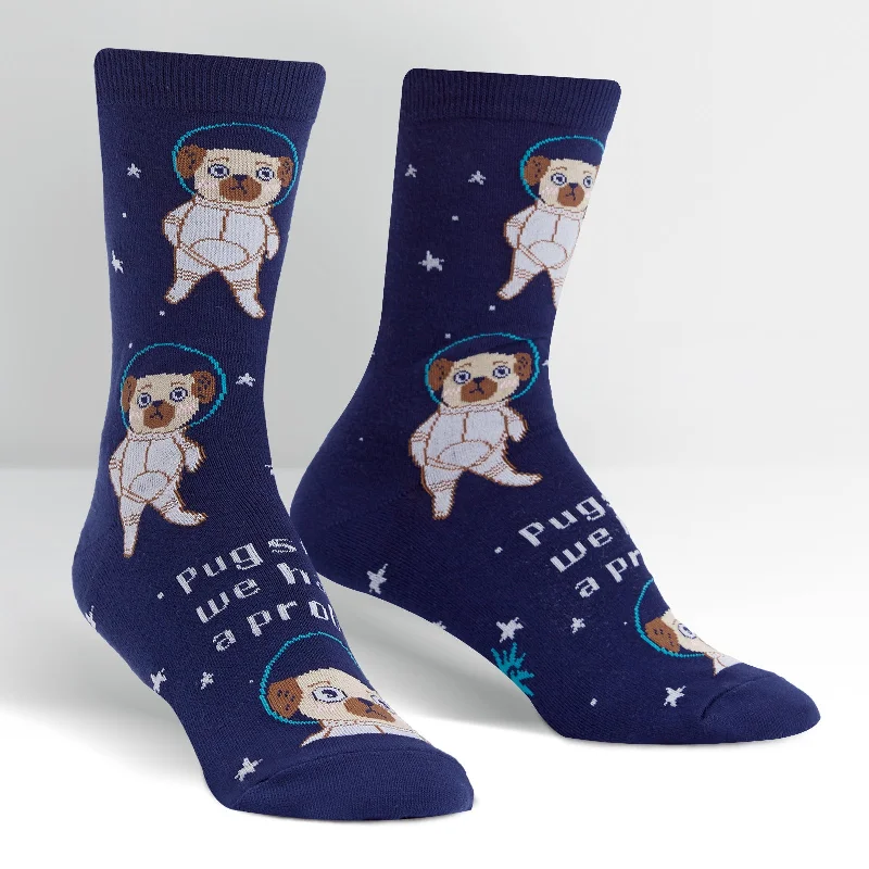 Sock It To Me Women's Crew Socks - Pugston, We Have a Problem