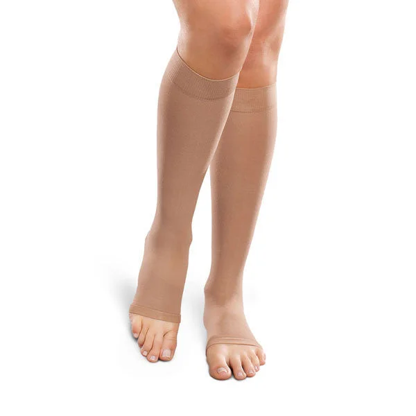 Therafirm EASE Opaque Unisex Open Toe Knee Highs - 15-20 mmHg